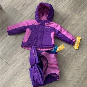 Columbia baby girl reversible winter snow suit.